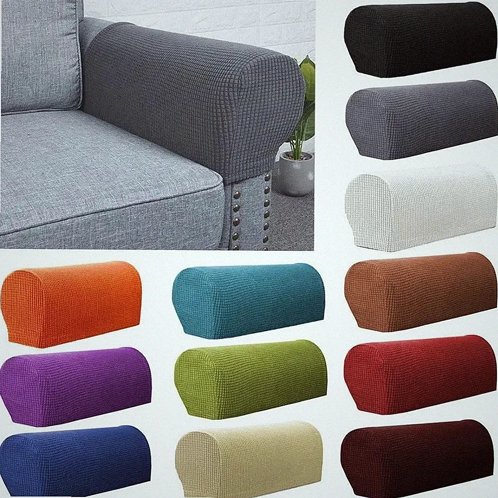 2PCS/SET Sofa Armrest Covers Fleece Premium Armrest Covers Stretchy Chair Sofa C
