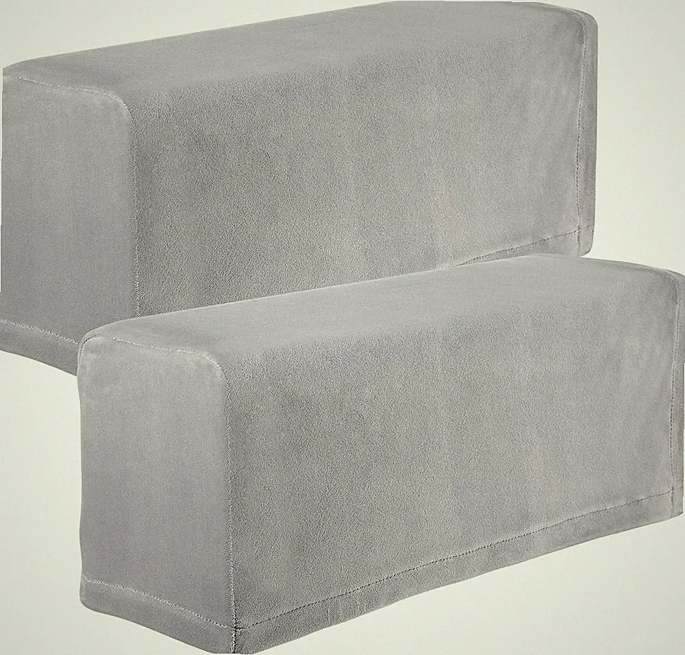 Anti-Slip Recliner Armrest Slipcovers Grey Stretch Furniture