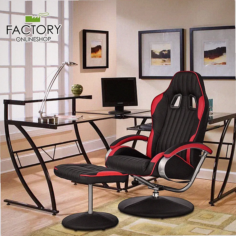 Gaming Office Chair Swivel Racing Recliner Ottoman Computer Desk Stool Leather