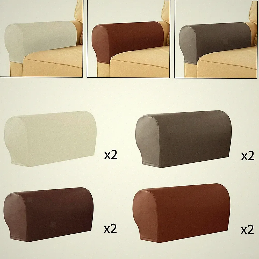 New Listing 2x Elastic Couch Sofa Armrest Covers Furniture Couch Recliner Arm Slip Cover