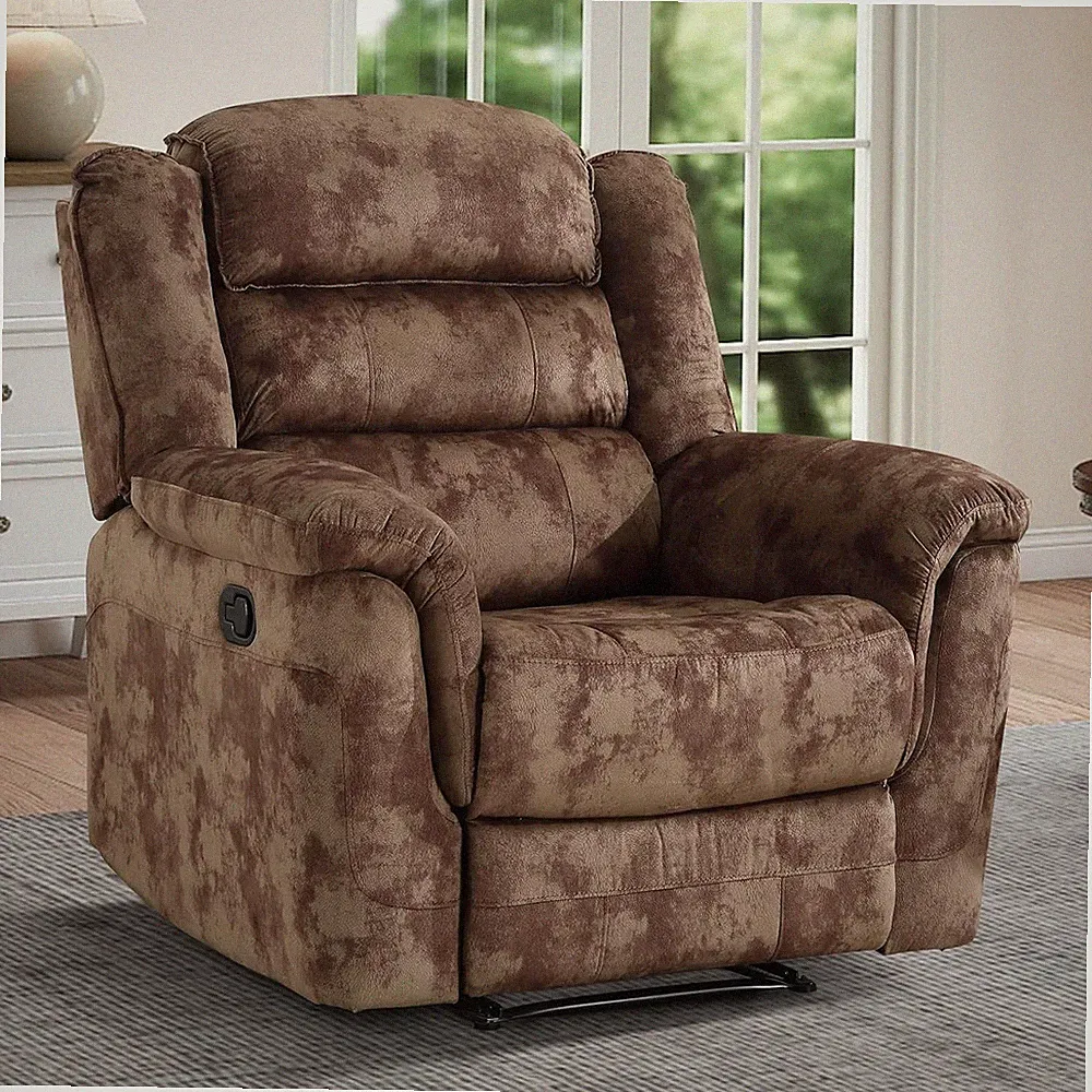 Overstuffed Cozy Brown Recliner Chair for Ultimate Living Room Comfort