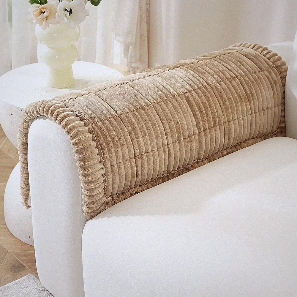 Pet-Friendly Loveseat & L-Shaped Sofa Armrest Protectors, Khaki