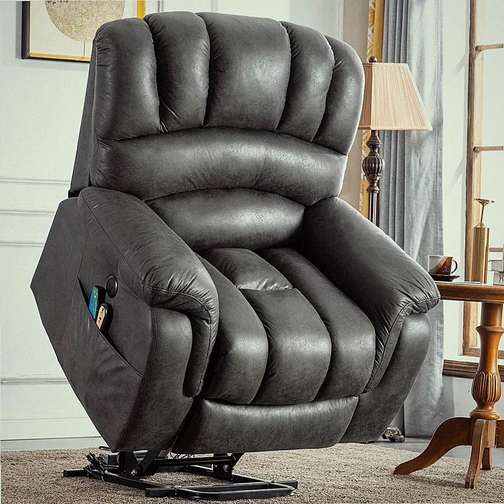 Power Lift Recliner Chair with Massage for Elderly Big Tall, Extended Footrest