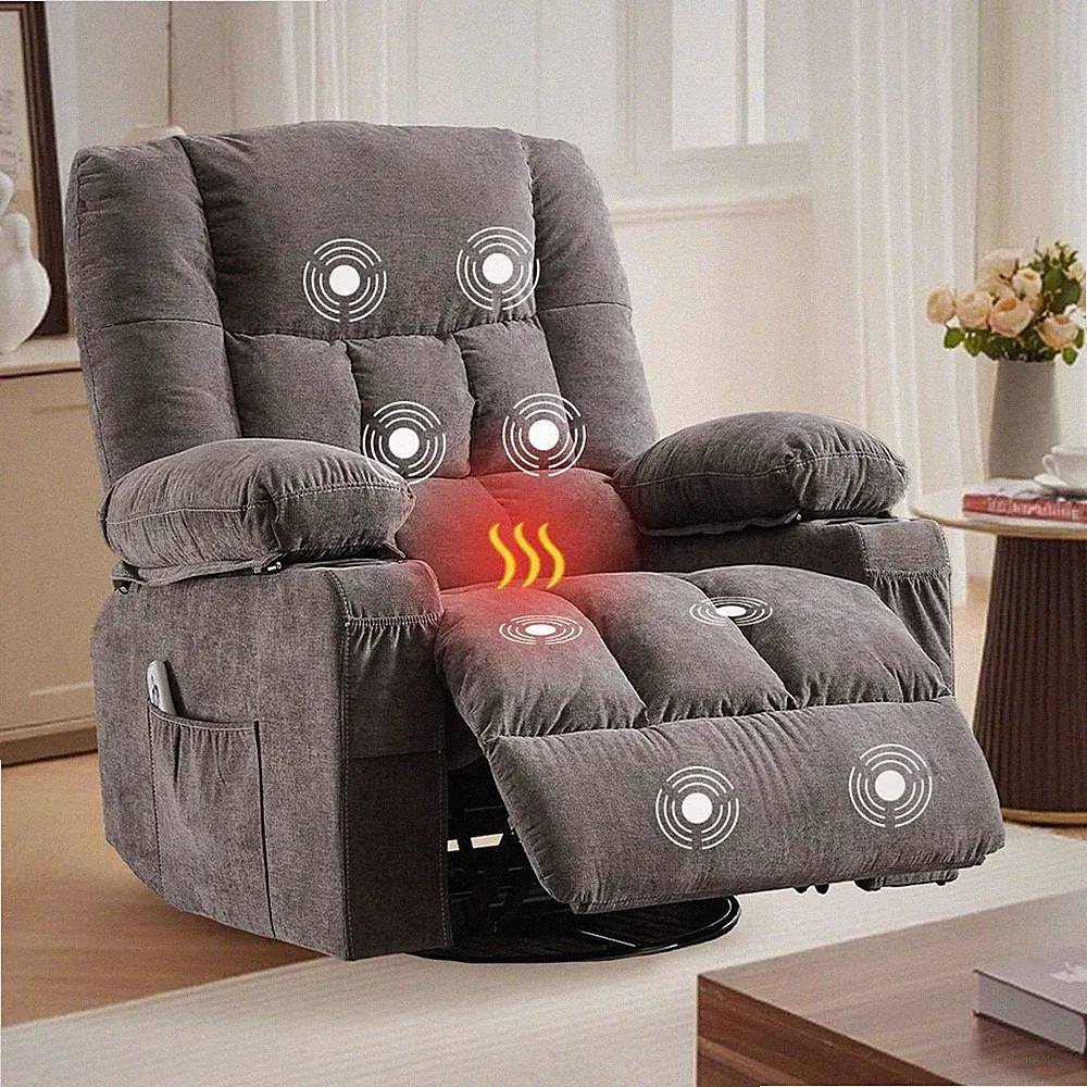 Recliner Chair with Cup Holders for Living Room Single Seat Manual Oversized Rec