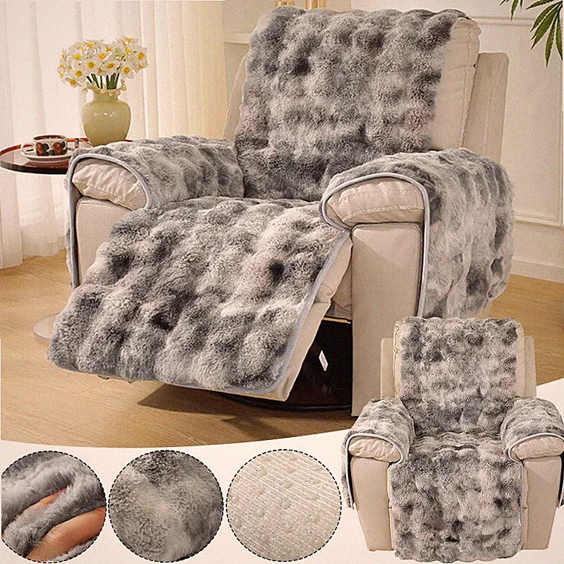 Tie Dye Plush Recliner Armchair Sofa Armrest Backrest Cushion Seat Pad Anti Slip